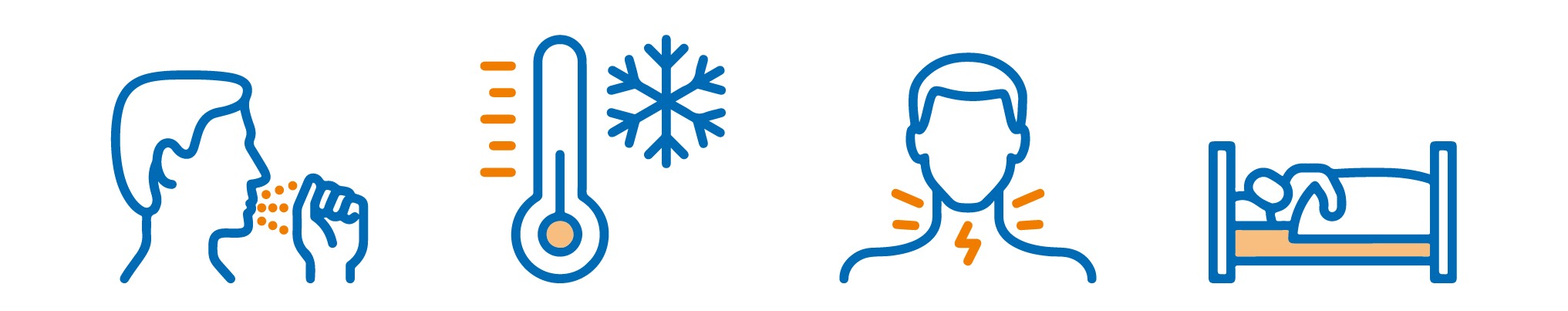 autumn and winter infections icons Iconic representation of autumn and winter infections